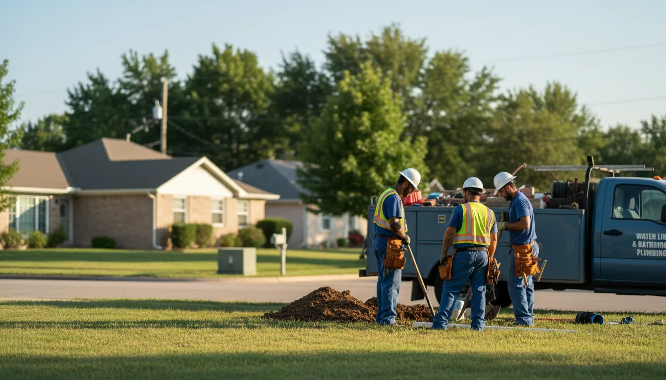 Residential water line and bathroom plumbing service in Greenville, TX